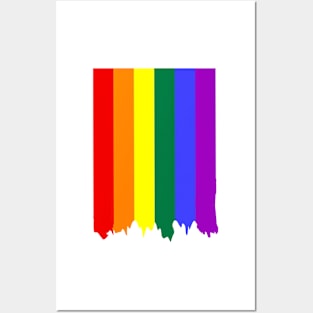 LGBT Gay Pride Rainbow Drip Paint Posters and Art